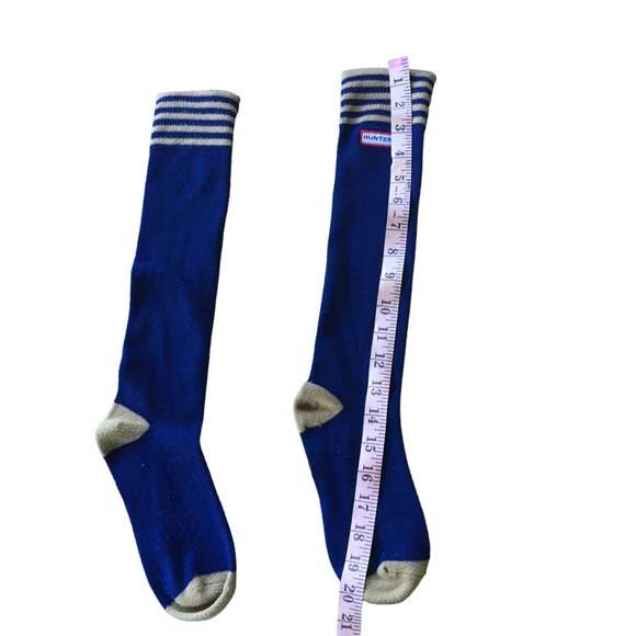 Hunter Knee High Striped Socks Navy Blue and Tan - Picture 4 of 4